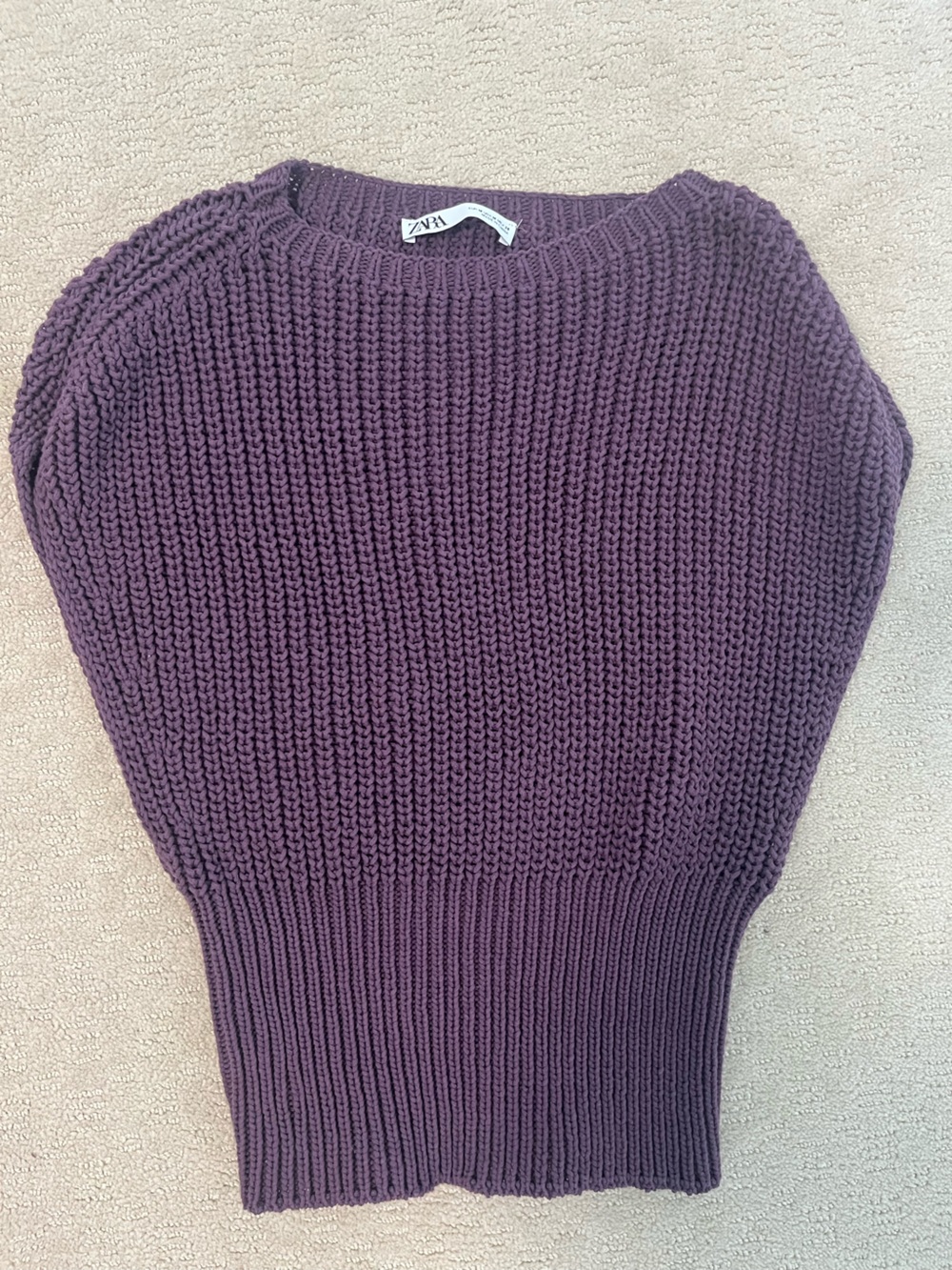 Zara Women’s Chunky Knit Sweater in Deep Purple
